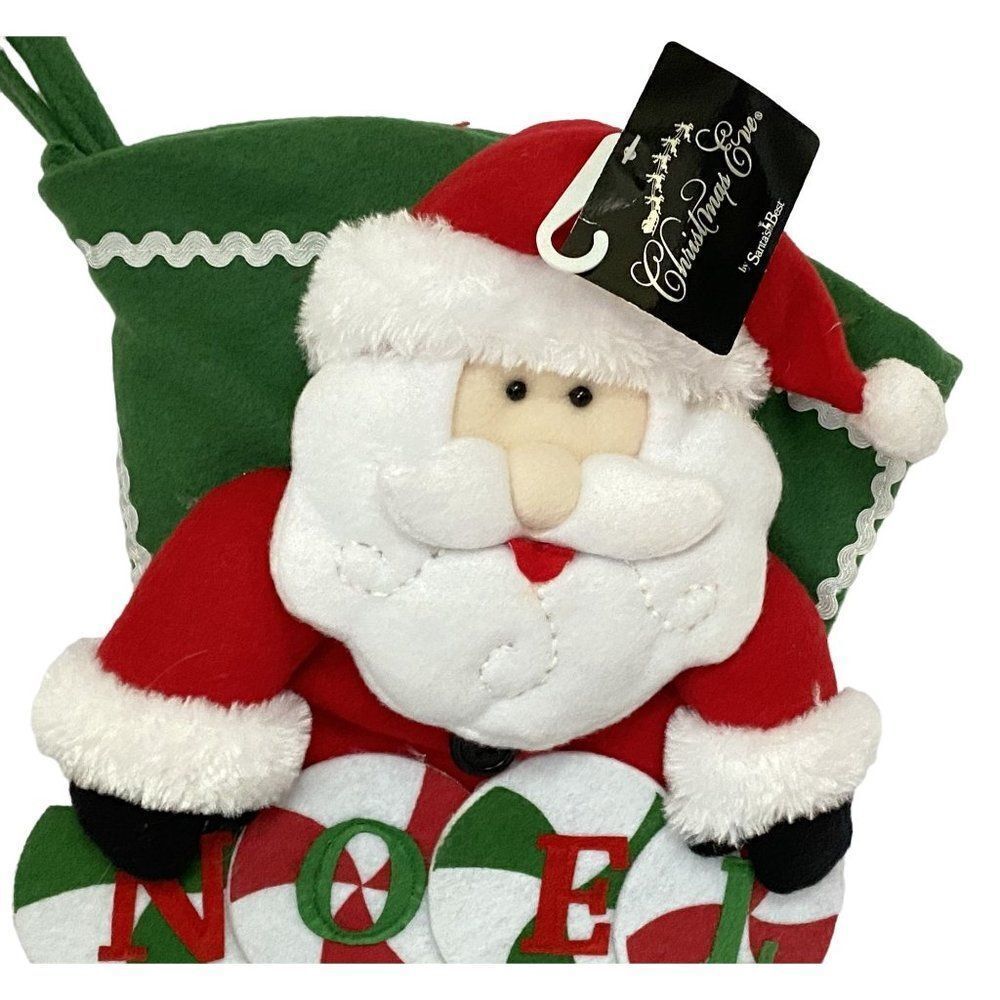 3D Santa Noel Christmas Holiday Stocking 17" Christmas Eve Santa's Best NEW - Picture 2 of 9